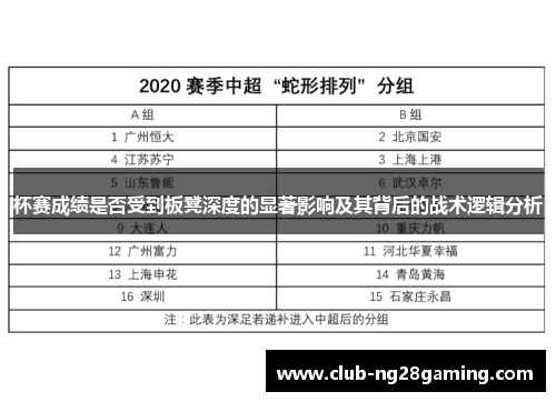 杯赛成绩是否受到板凳深度的显著影响及其背后的战术逻辑分析