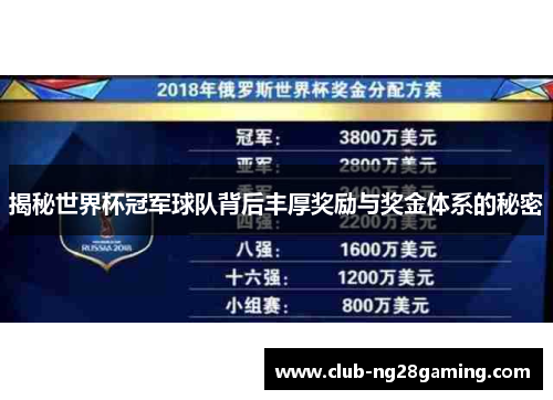 揭秘世界杯冠军球队背后丰厚奖励与奖金体系的秘密