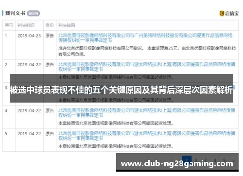 被选中球员表现不佳的五个关键原因及其背后深层次因素解析
